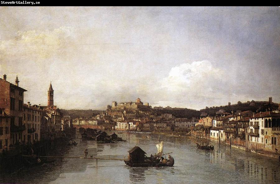 Bernardo Bellotto View of Verona and the River Adige from the Ponte Nuovo